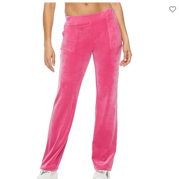 Juicy Couture Womens Mid Rise Velour Pants Preppy Pink Y2K Medium M Y2K - Picture 1 of 7